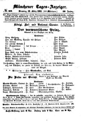 Münchener Tages-Anzeiger Dienstag 10. März 1863