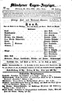 Münchener Tages-Anzeiger Mittwoch 25. März 1863