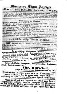 Münchener Tages-Anzeiger Freitag 27. März 1863