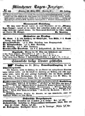 Münchener Tages-Anzeiger Montag 30. März 1863