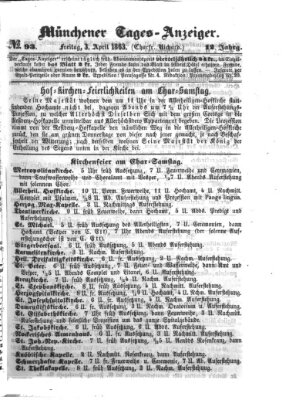 Münchener Tages-Anzeiger Freitag 3. April 1863