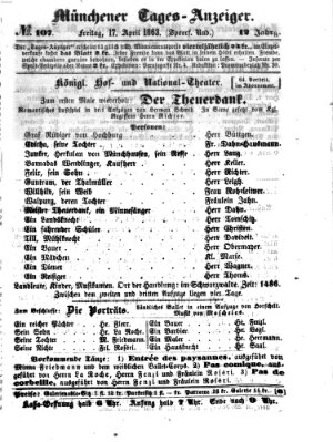 Münchener Tages-Anzeiger Freitag 17. April 1863