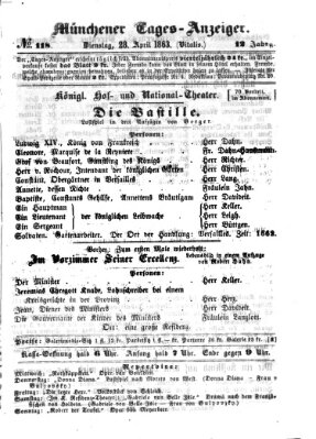 Münchener Tages-Anzeiger Dienstag 28. April 1863