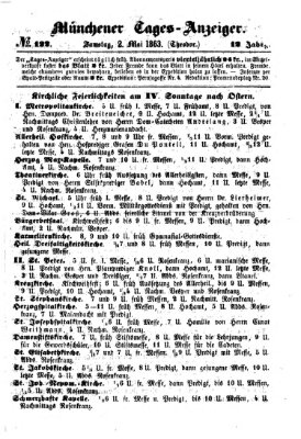 Münchener Tages-Anzeiger Samstag 2. Mai 1863