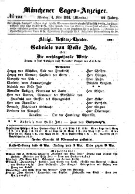 Münchener Tages-Anzeiger Montag 4. Mai 1863