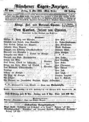 Münchener Tages-Anzeiger Freitag 8. Mai 1863