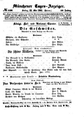 Münchener Tages-Anzeiger Freitag 22. Mai 1863