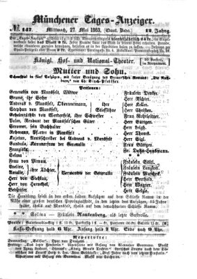 Münchener Tages-Anzeiger Mittwoch 27. Mai 1863