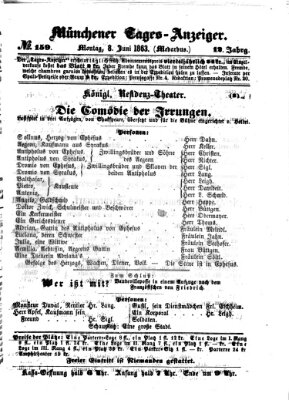 Münchener Tages-Anzeiger Montag 8. Juni 1863