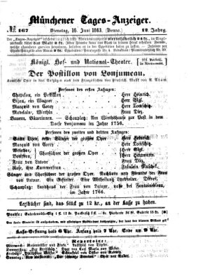 Münchener Tages-Anzeiger Dienstag 16. Juni 1863