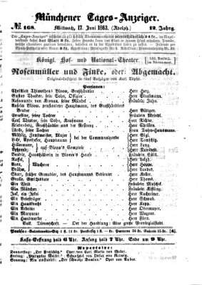 Münchener Tages-Anzeiger Mittwoch 17. Juni 1863