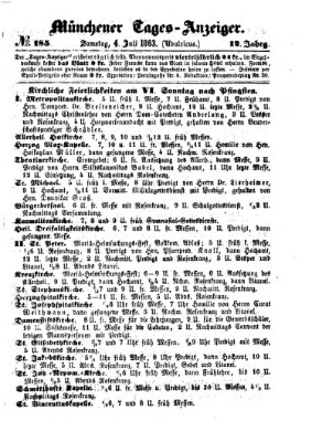 Münchener Tages-Anzeiger Samstag 4. Juli 1863