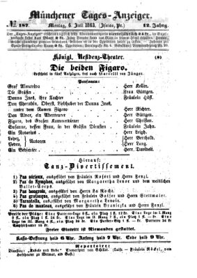 Münchener Tages-Anzeiger Montag 6. Juli 1863