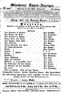 Münchener Tages-Anzeiger Mittwoch 8. Juli 1863