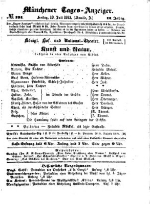 Münchener Tages-Anzeiger Freitag 10. Juli 1863