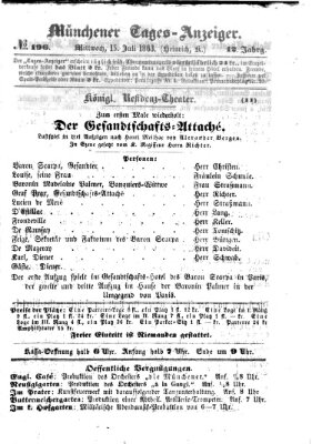 Münchener Tages-Anzeiger Mittwoch 15. Juli 1863