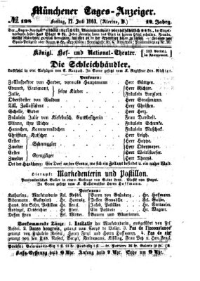 Münchener Tages-Anzeiger Freitag 17. Juli 1863