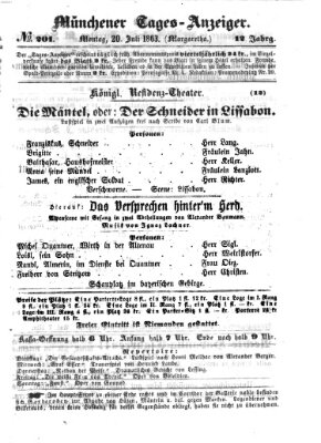 Münchener Tages-Anzeiger Montag 20. Juli 1863