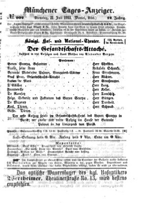 Münchener Tages-Anzeiger Dienstag 21. Juli 1863