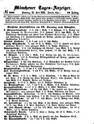 Münchener Tages-Anzeiger Samstag 25. Juli 1863