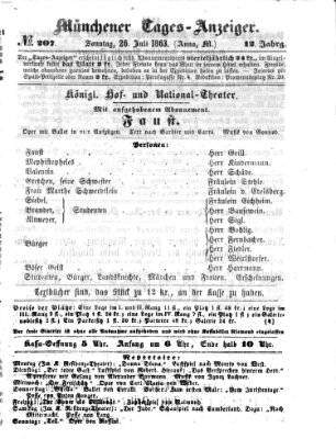 Münchener Tages-Anzeiger Sonntag 26. Juli 1863