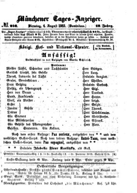 Münchener Tages-Anzeiger Dienstag 4. August 1863