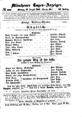 Münchener Tages-Anzeiger Montag 10. August 1863