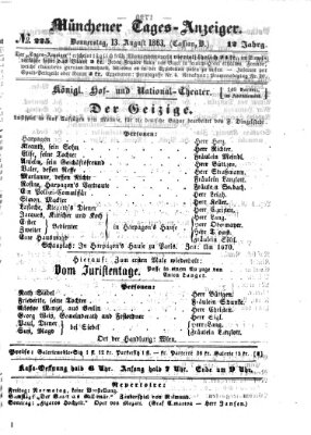 Münchener Tages-Anzeiger Donnerstag 13. August 1863