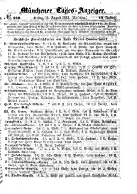 Münchener Tages-Anzeiger Freitag 14. August 1863