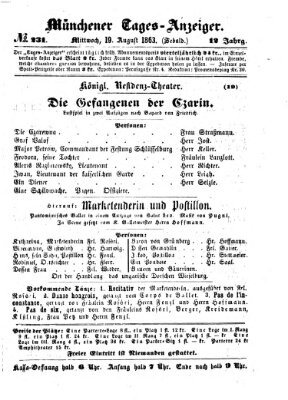 Münchener Tages-Anzeiger Mittwoch 19. August 1863