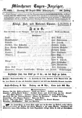 Münchener Tages-Anzeiger Sonntag 30. August 1863