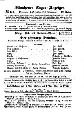 Münchener Tages-Anzeiger Donnerstag 3. September 1863