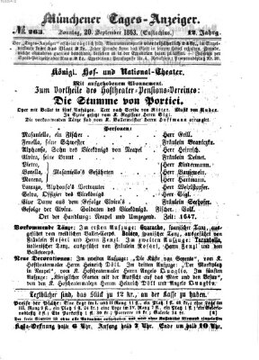 Münchener Tages-Anzeiger Sonntag 20. September 1863