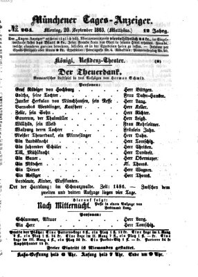 Münchener Tages-Anzeiger Montag 21. September 1863