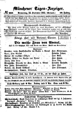 Münchener Tages-Anzeiger Donnerstag 24. September 1863