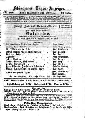 Münchener Tages-Anzeiger Freitag 25. September 1863