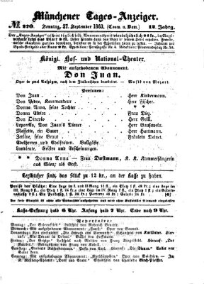 Münchener Tages-Anzeiger Sonntag 27. September 1863