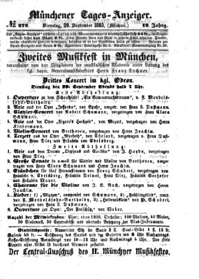 Münchener Tages-Anzeiger Dienstag 29. September 1863