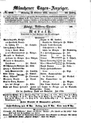 Münchener Tages-Anzeiger Dienstag 13. Oktober 1863