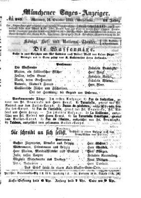 Münchener Tages-Anzeiger Mittwoch 14. Oktober 1863