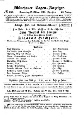 Münchener Tages-Anzeiger Donnerstag 15. Oktober 1863