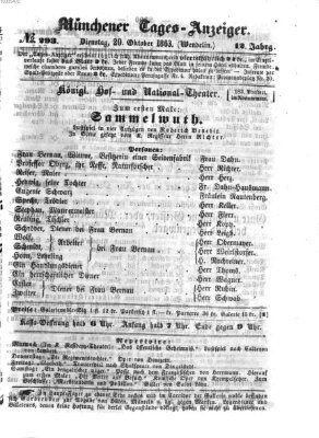 Münchener Tages-Anzeiger Dienstag 20. Oktober 1863