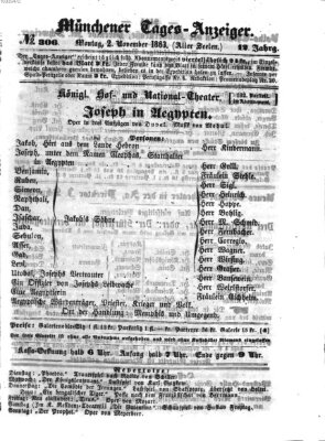 Münchener Tages-Anzeiger Montag 2. November 1863