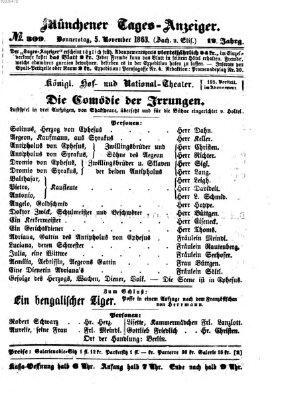 Münchener Tages-Anzeiger Donnerstag 5. November 1863