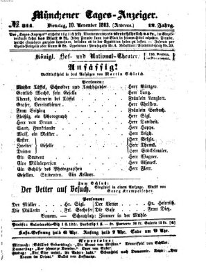 Münchener Tages-Anzeiger Dienstag 10. November 1863