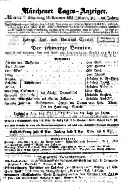 Münchener Tages-Anzeiger Donnerstag 12. November 1863