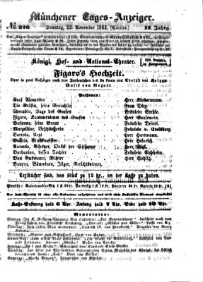 Münchener Tages-Anzeiger Sonntag 22. November 1863