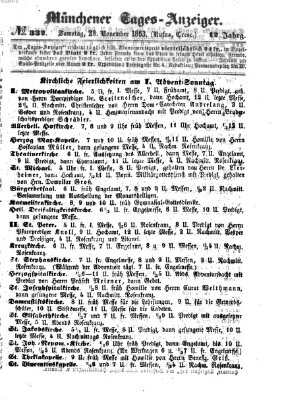 Münchener Tages-Anzeiger Samstag 28. November 1863