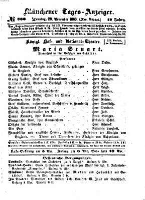 Münchener Tages-Anzeiger Sonntag 29. November 1863