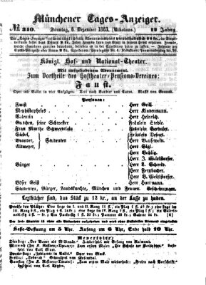 Münchener Tages-Anzeiger Sonntag 6. Dezember 1863